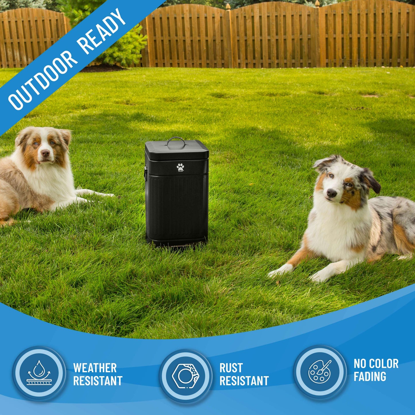 nevink dog poop trash can for outdoors 12 liter, black