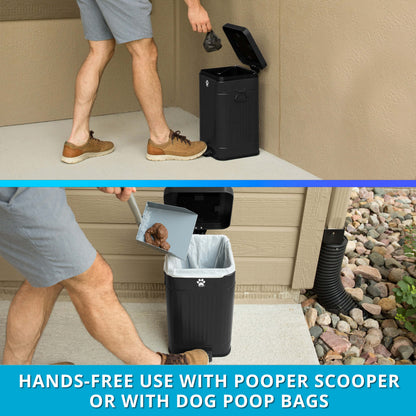 Nevink Dog Poop Trash Can for Outdoors 12 Liter, Black