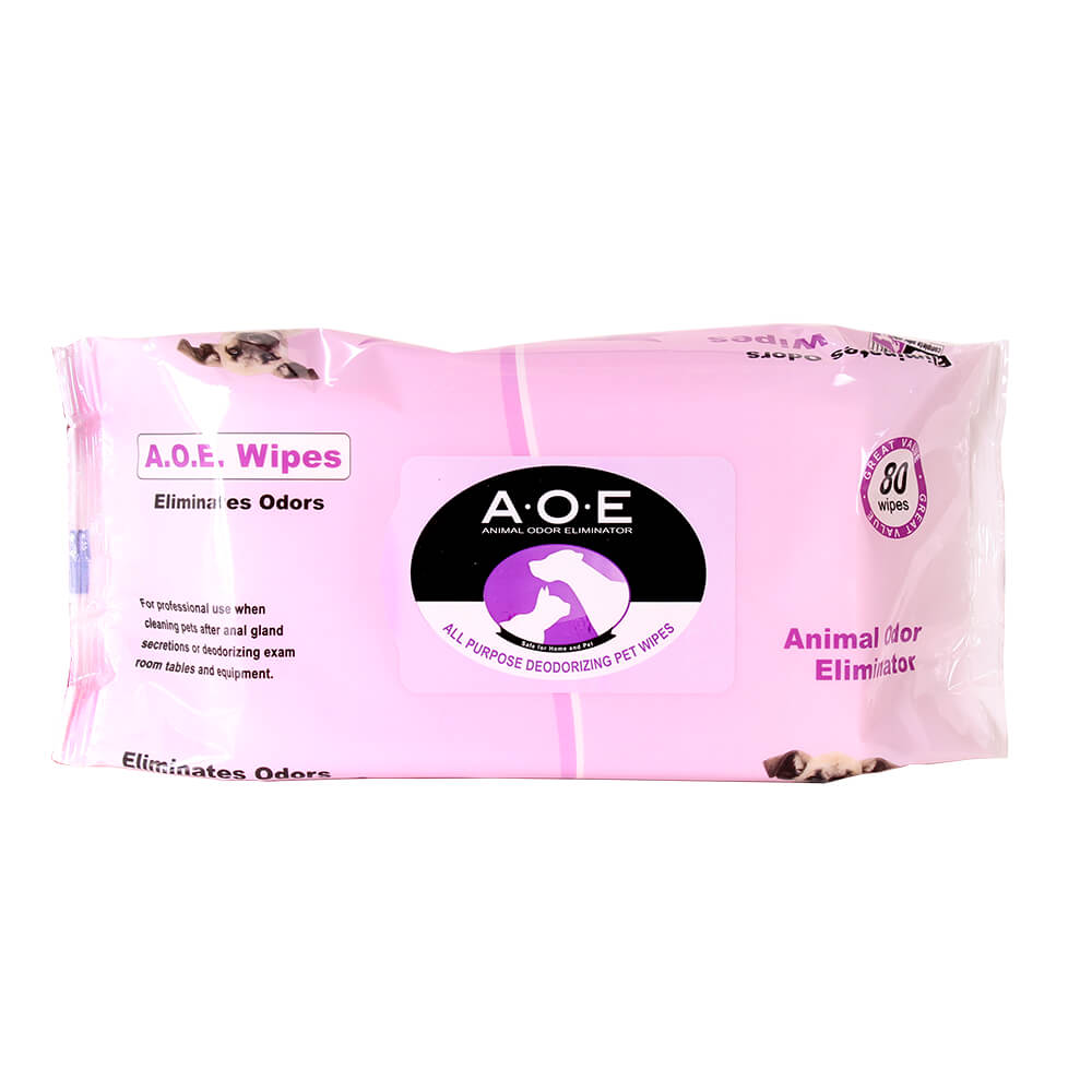 a.o.e all purpose deodorizing pet wipes  80 ct