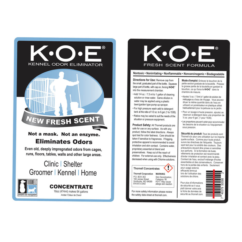k.o.e kennel odor eliminator fresh scent concentrate  16 oz