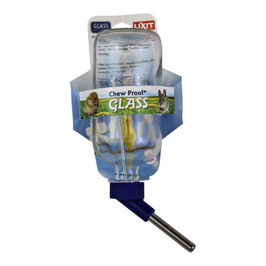 Glass Water Bottle  tube  stopper 8oz LBG8