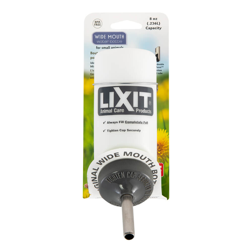 lixit plastic wide mouth bottle, 8 oz
