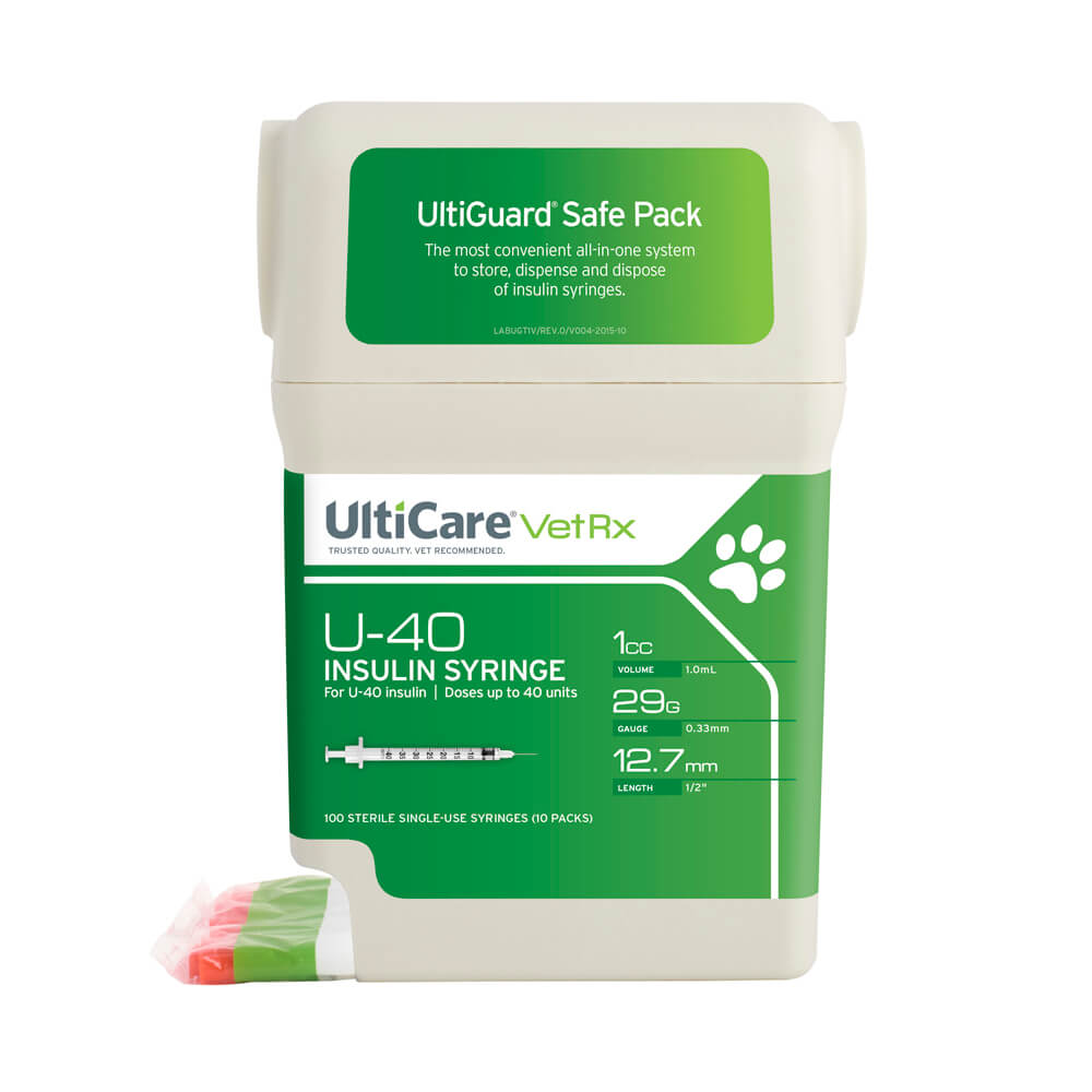 ulticare u-40 insulin syringe w/ disposal  1 cc  29 gauge x ½  100 ct