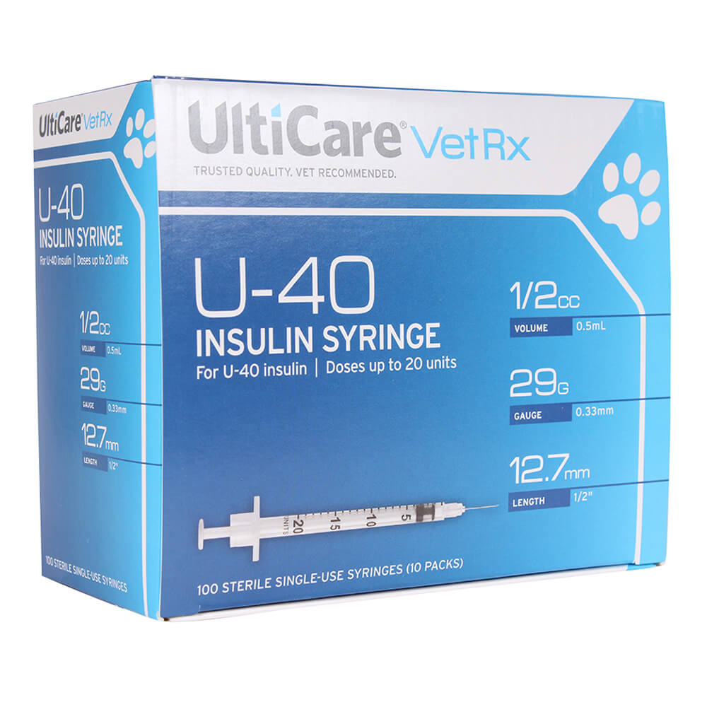 ulticare u-40 insulin syringe  1/2 cc  29 gauge x 1/2"  100 ct  w/o disposal