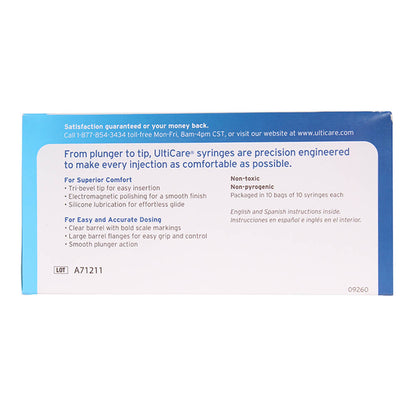 UltiCare U-40 Insulin Syringe  1/2 cc  29 gauge x 1/2"  100 ct  w/o disposal