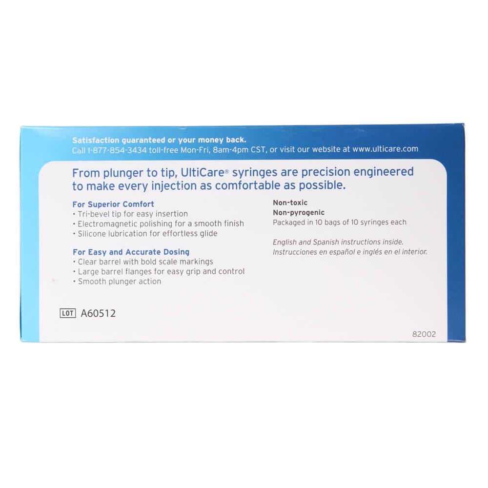 ulticare u-40 1/2cc 29x1/2 100ct (1/2 units) w/o disposal