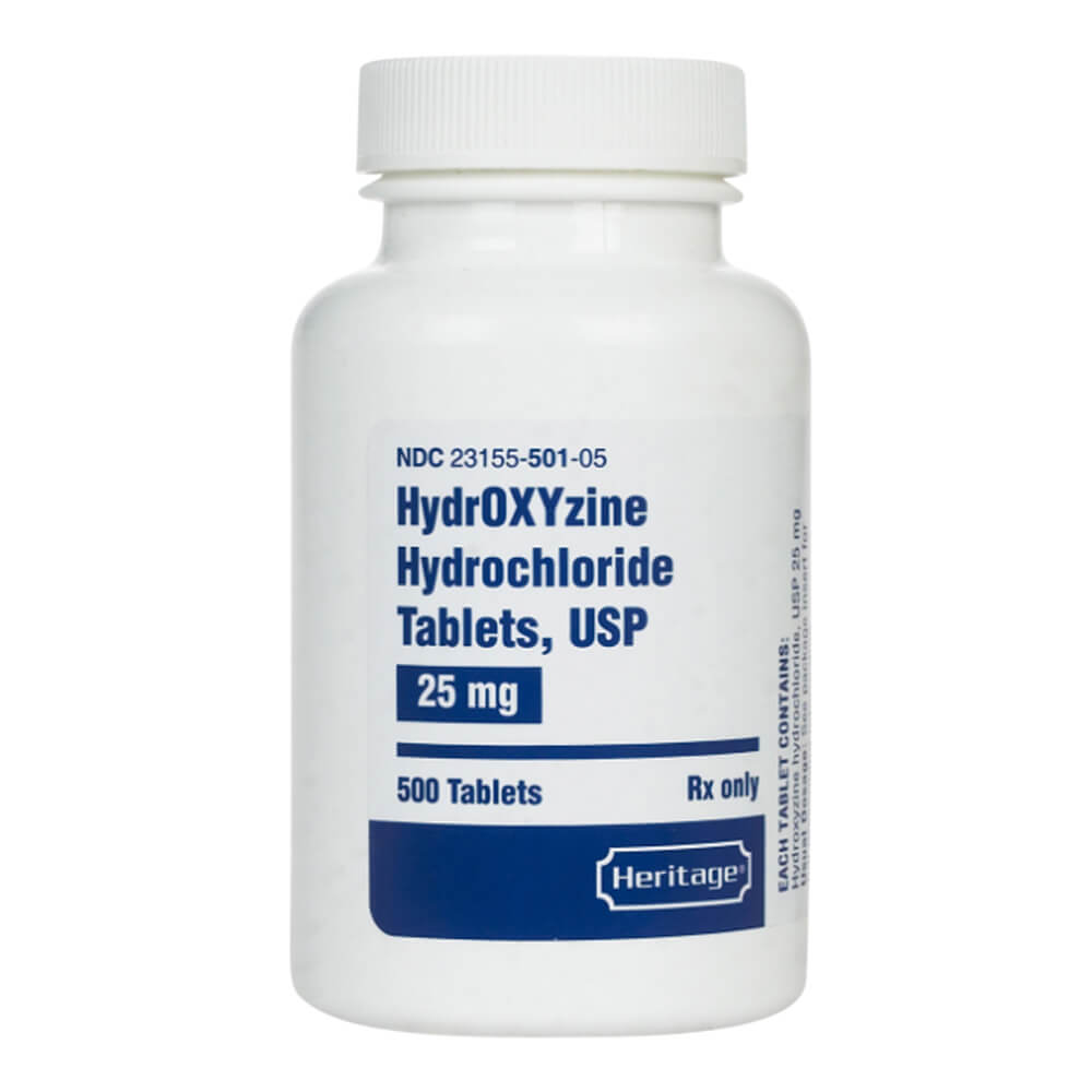 rx hydroxyzine 25mg x 500 tablets