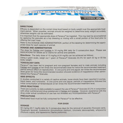 Rx Panacur 22.2% granules x 1 lb tub