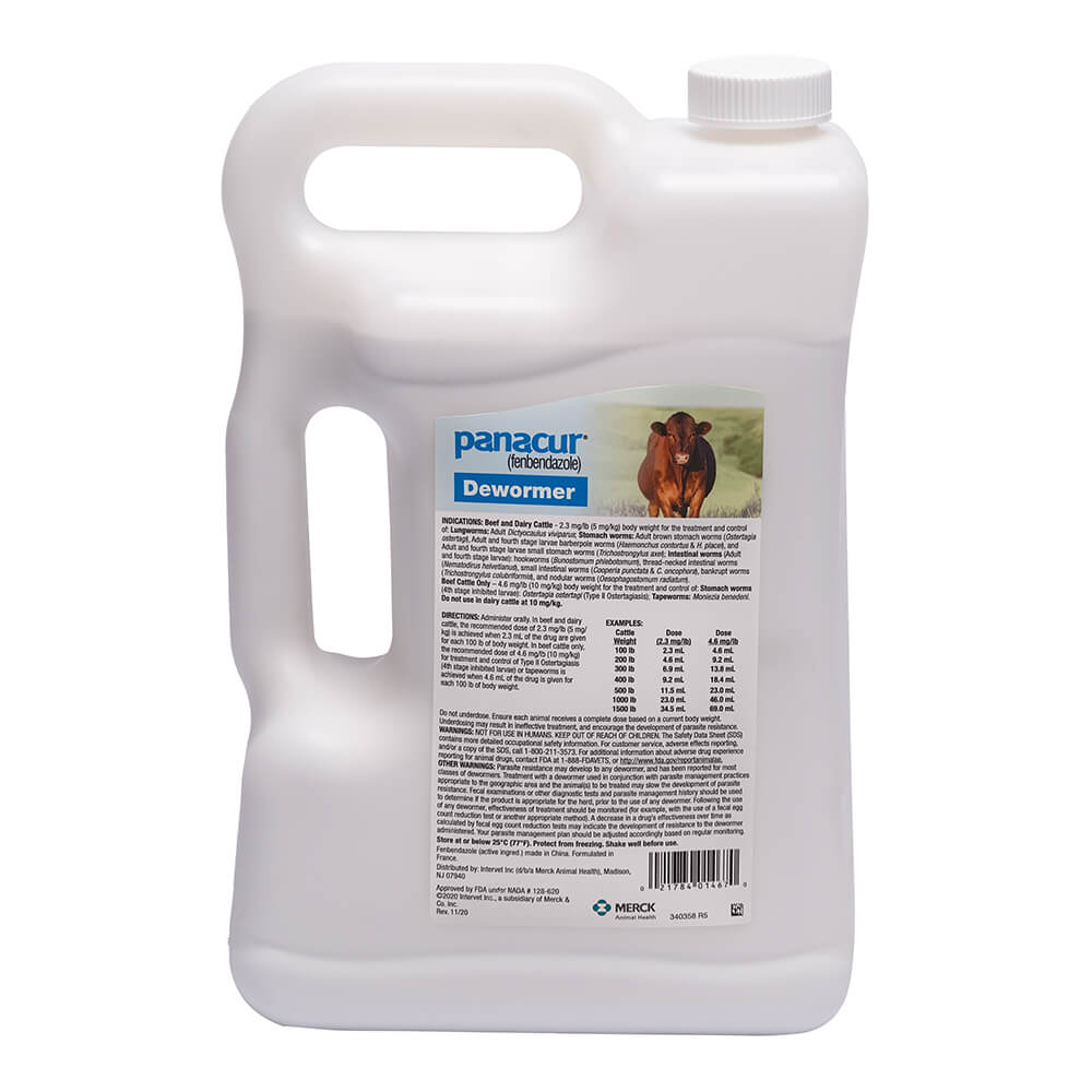 rx panacur beef & dairy cattle dewormer suspension 10% x 1 gallon