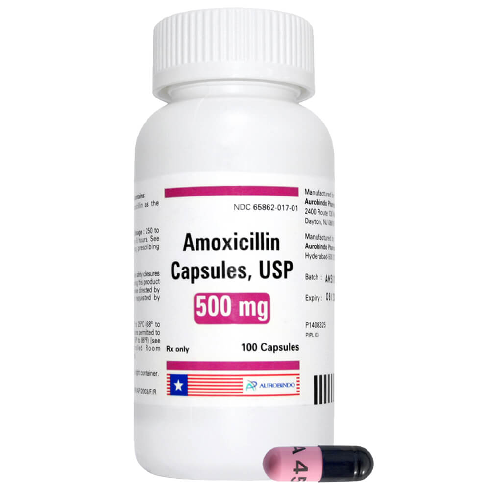 rx amoxicillin capsules  500 mg x 100 ct