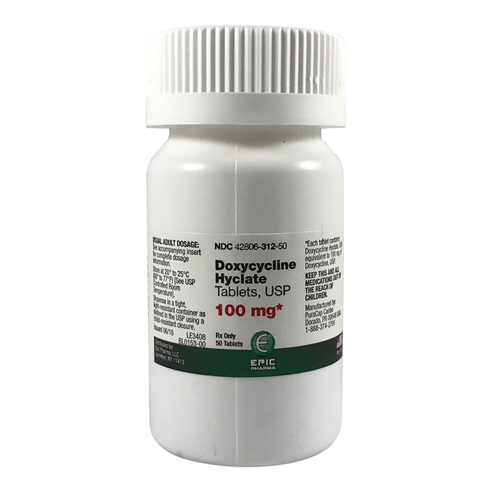 rx doxycycline 100mg x 50 tablets