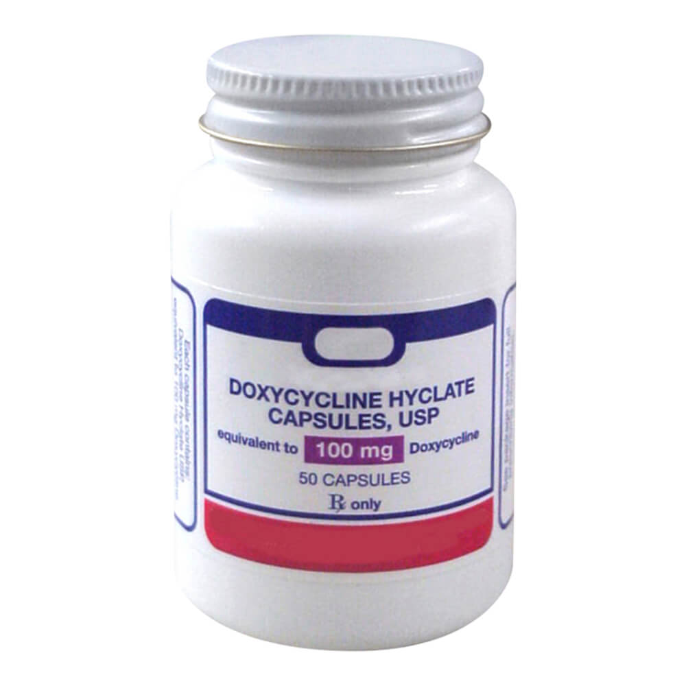 rx doxycycline hyclate 100mg x 50 capsules