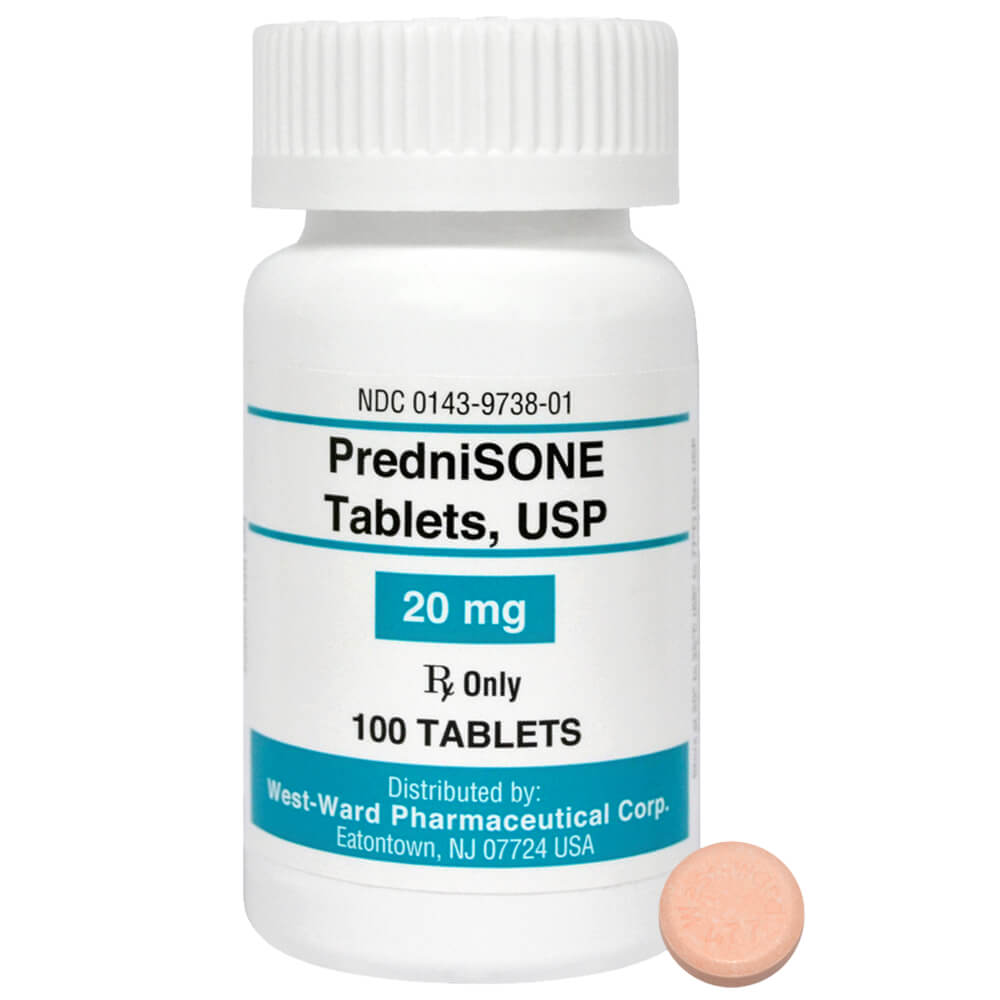 rx prednisone 20mg x 100 tablets