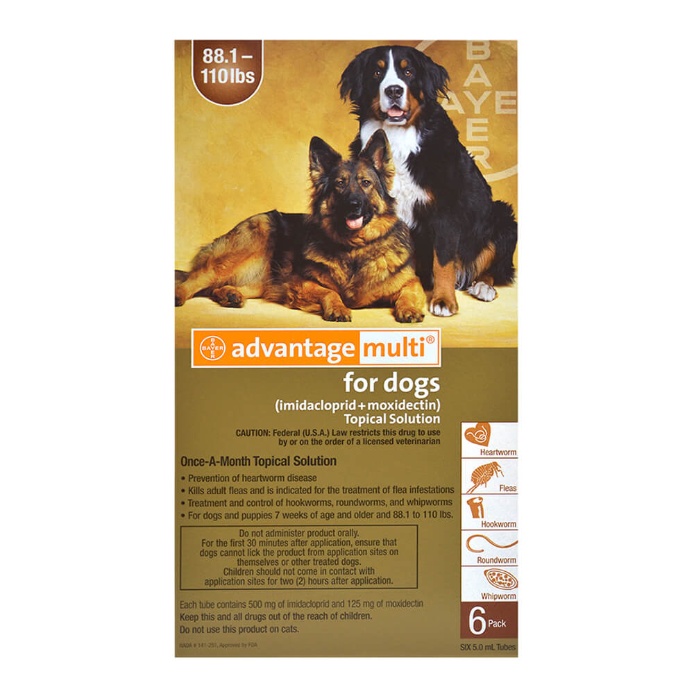 rx advantage multi for dogs 88.1-110 lbs (brown) x 6 month