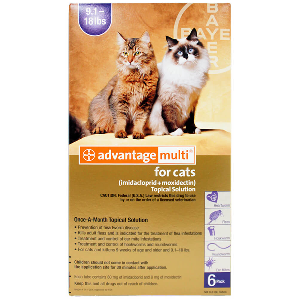 rx advantage multi for cats 9.1-18 lbs (purple) x 6 month
