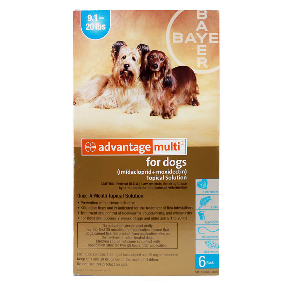 rx advantage multi for dogs 9.1-20 lbs (teal) x 6 month