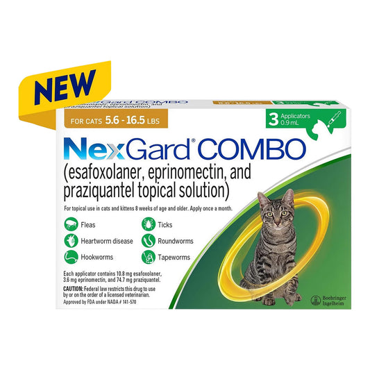 Rx Nexgard Combo Topical for Cats, 5.6-16.5lbs, 3pk