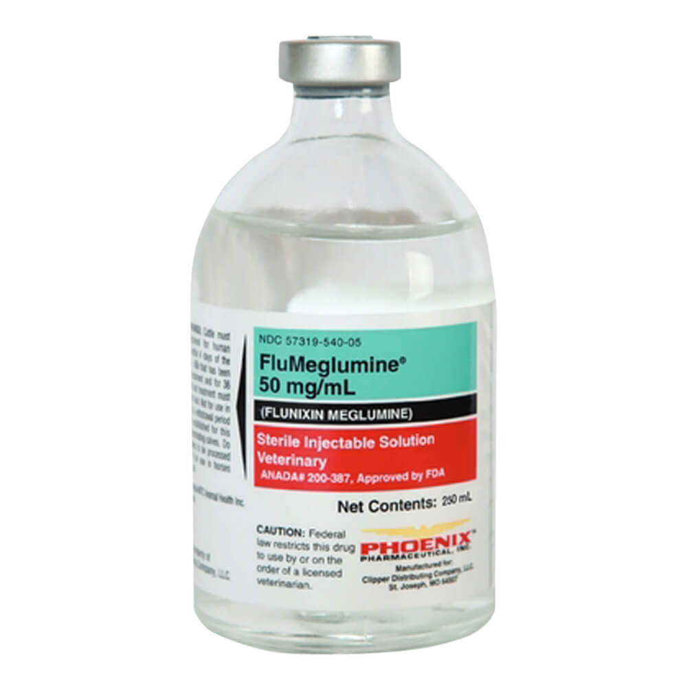 rx flunixin meglumine 50mg/ml x250ml injection