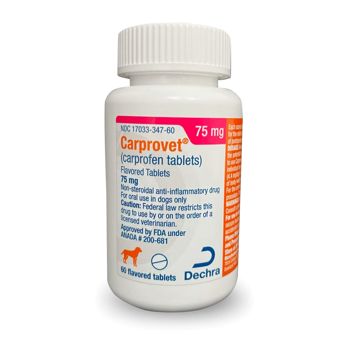 rx carprovet flavored tablets 75 mg, 60 ct