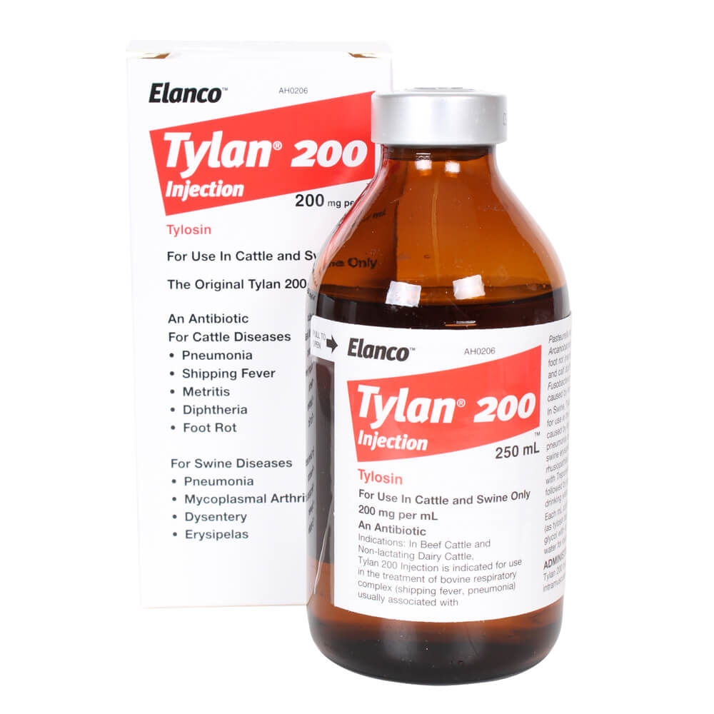 rx tylan 200 injection  200 mg x 250 ml