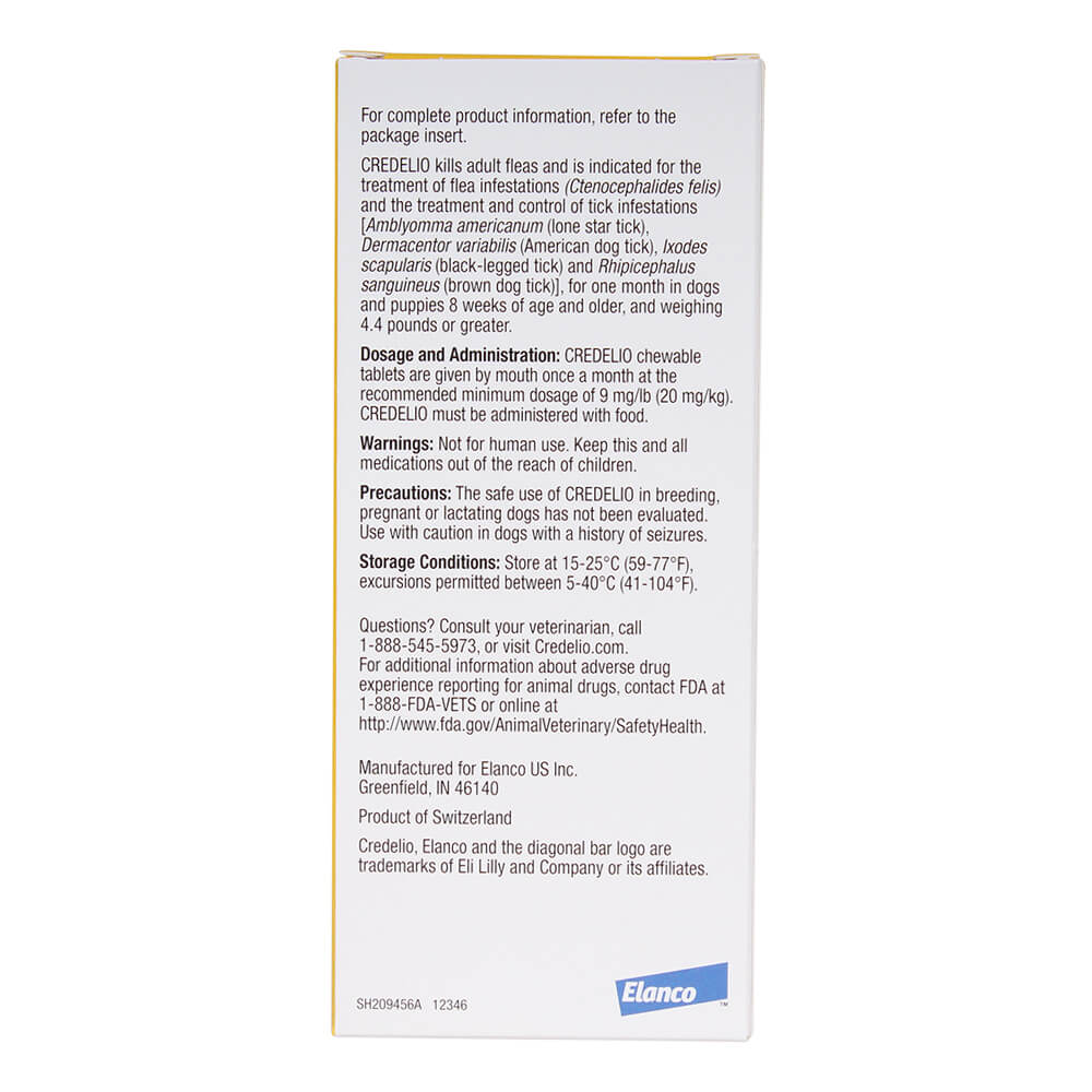 rx credelio 4.4-6 lbs (yellow) x 6 tablet