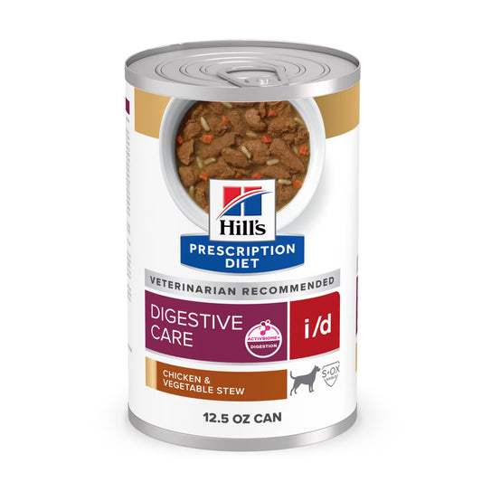 Rx Hill's Prescription Diet i/d Digestive Care Chicken & Vegetable Stew Wet Dog Food 12.5 oz, Case of 12 cans