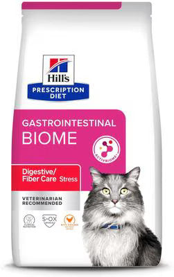 Rx Hill's Prescription Diet Gastrointestinal Biome Stress Digestive/Fiber Care with Chicken Dry Cat Food 8.5 lb bag