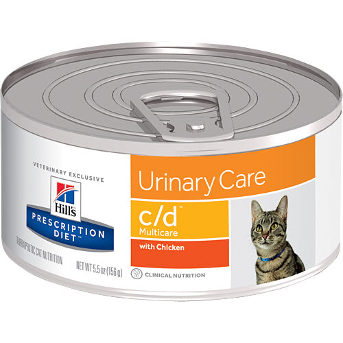 Rx Hill's Prescription Diet c/d Multicare Urinary Care with Chicken Wet Cat Food 5.5 oz, Case of 24 cans