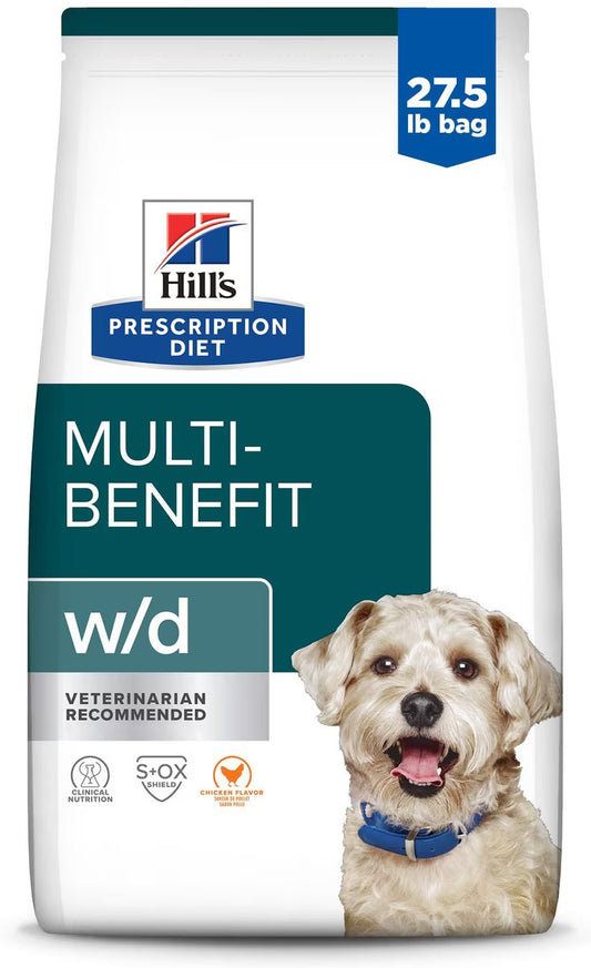 Rx Hill's Prescription Diet w/d Multi-Benefit Chicken Flavor Dry Dog Food, 27.5 lb bag