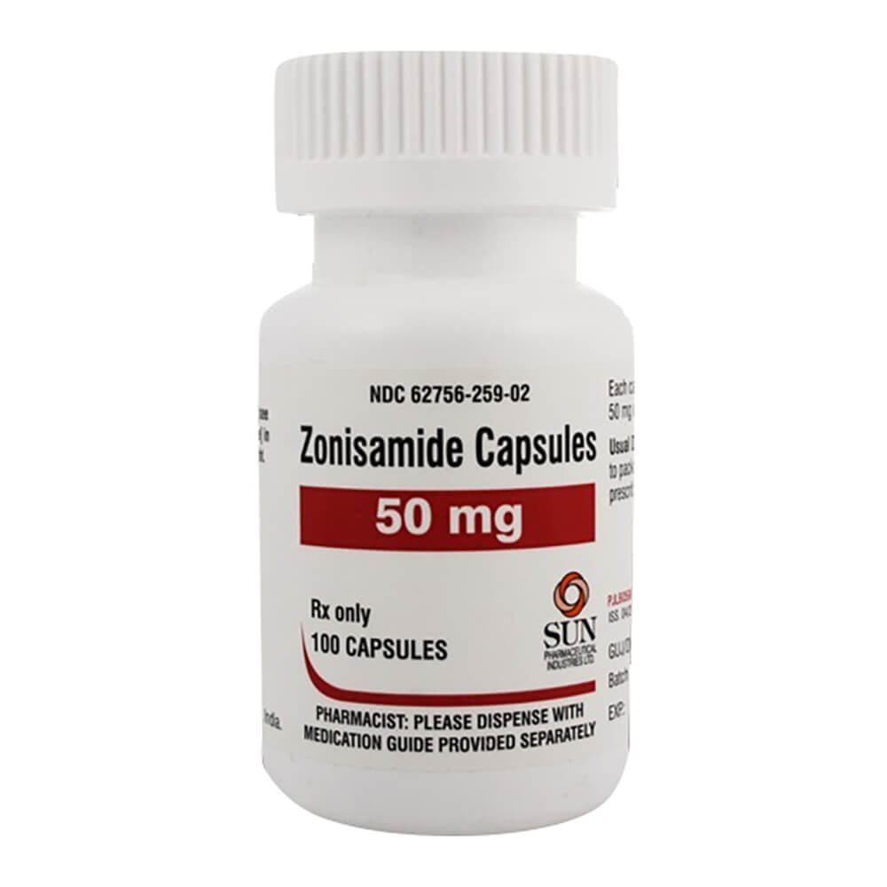 rx zonisamide 50mg x 100 capsules