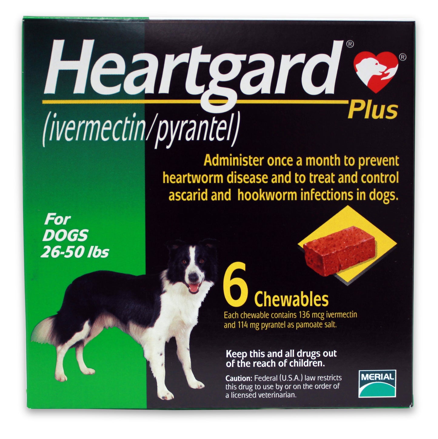 rx heartgard plus 26-50 lbs  6 month (green)