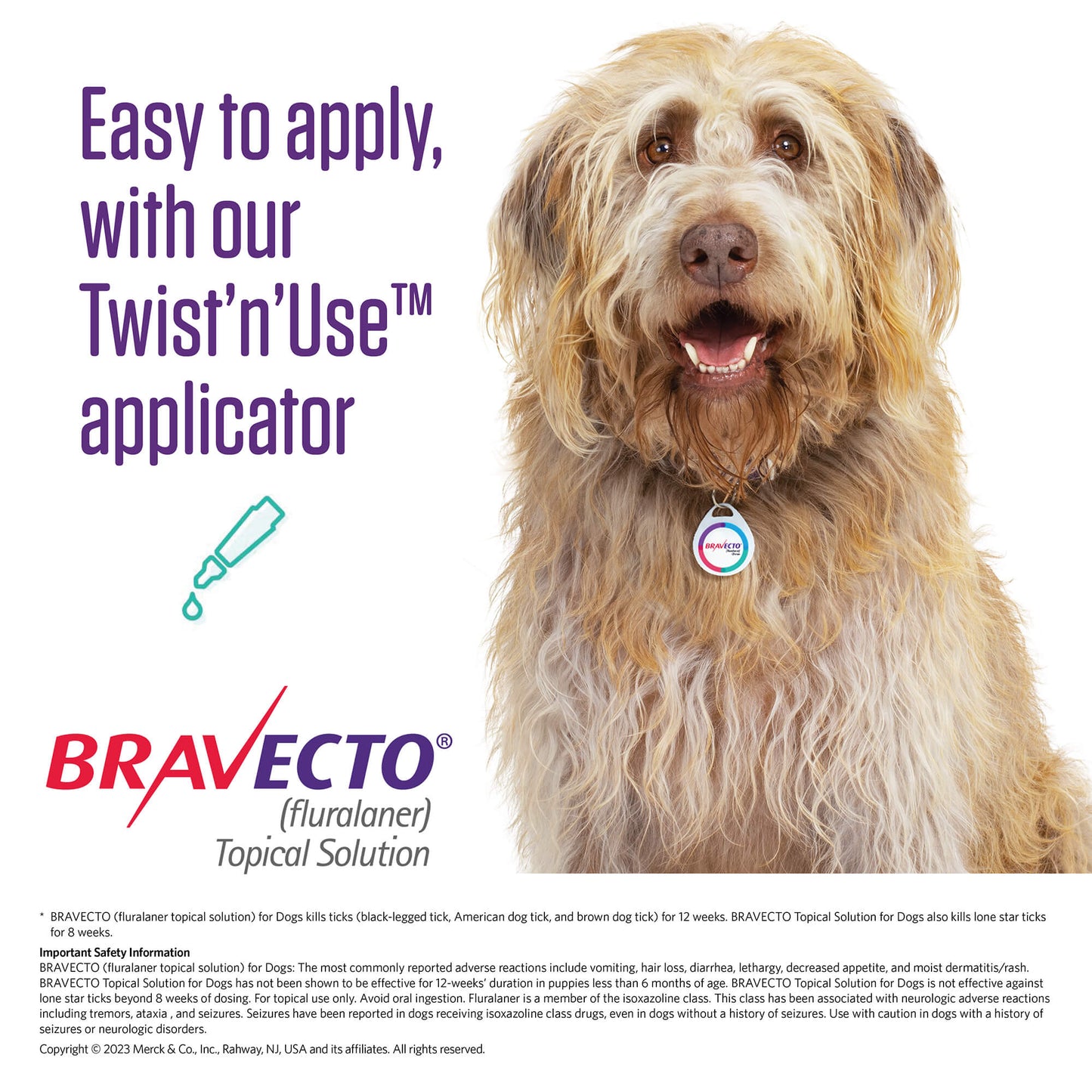 rx bravecto top dog 500mg 22-44lbs x 1 tube