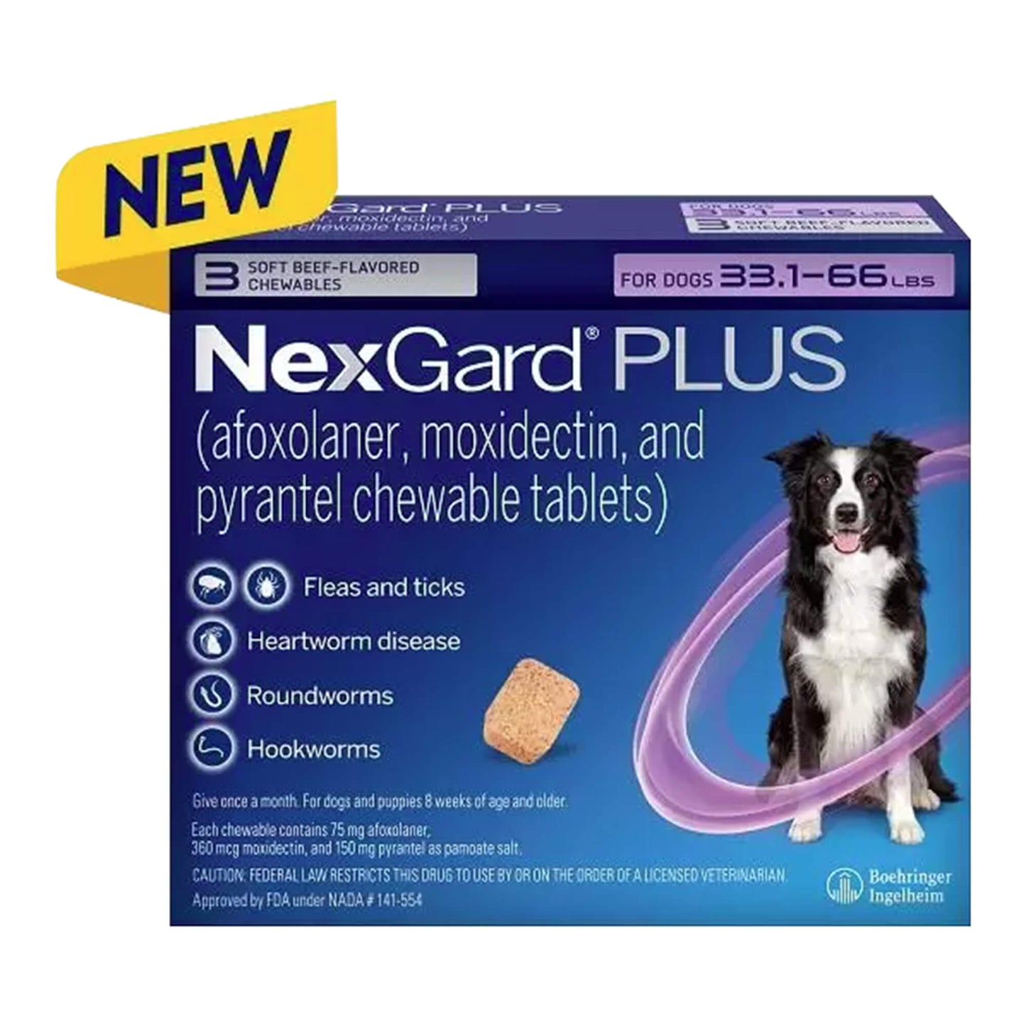 rx nexgard plus, 33.1-66 lbs, 3pk