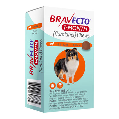 Rx Bravecto 1 month 9.9-22lbs x 1 tablet