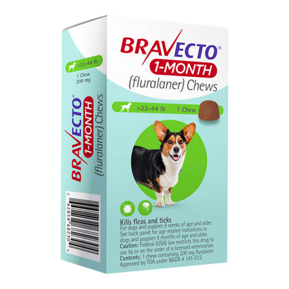 Rx Bravecto 1 month 22-44lbs x 1 tablet