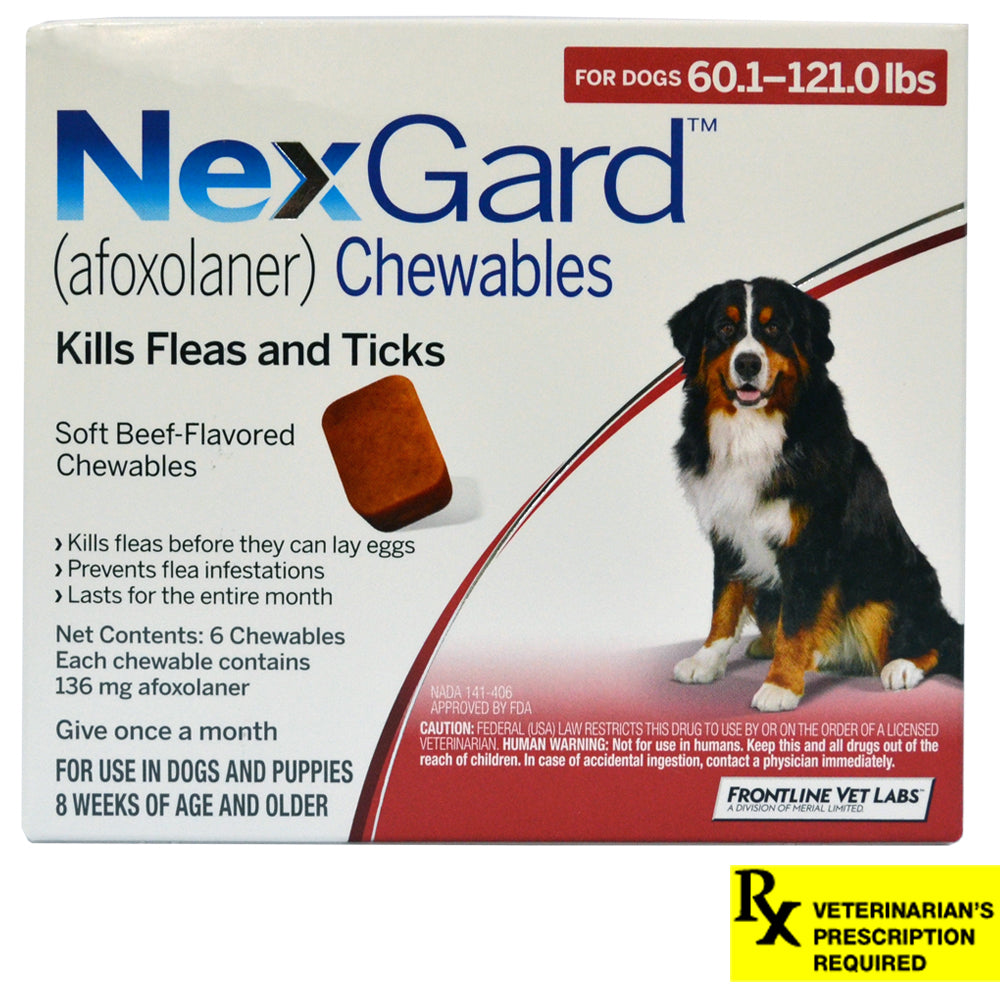 rx nexgard dog 60.1-121lb x 6 tablets
