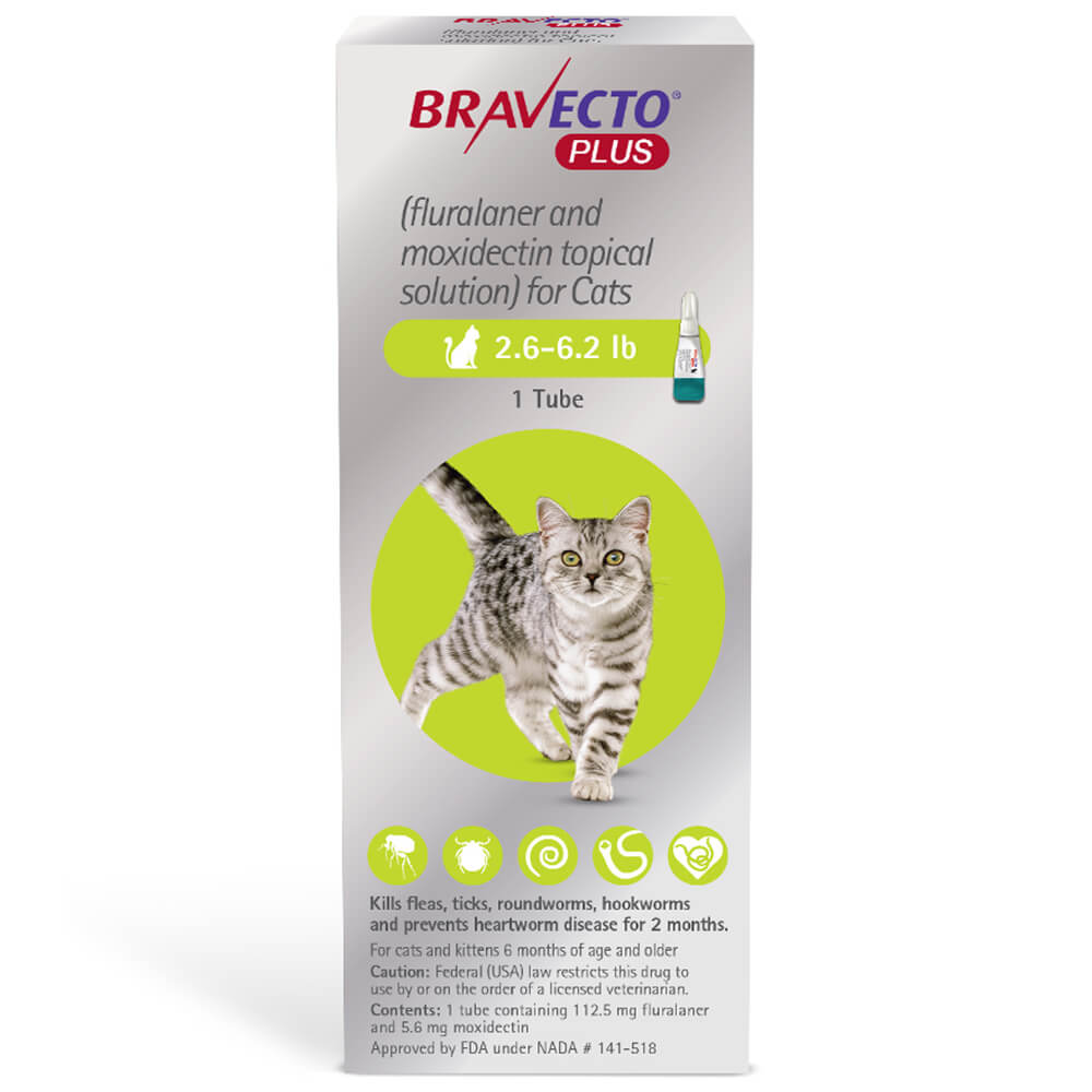 rx bravecto plus topical cat 2.6-6.2lbs x 1 tube
