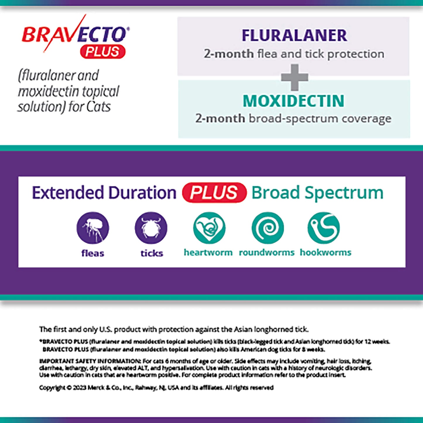 rx bravecto plus topical cat 2.6-6.2lbs x 1 tube