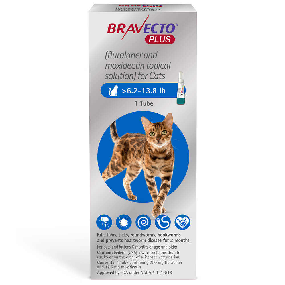 rx bravecto plus topical cat 6.2-13.8lbs x 1 tube