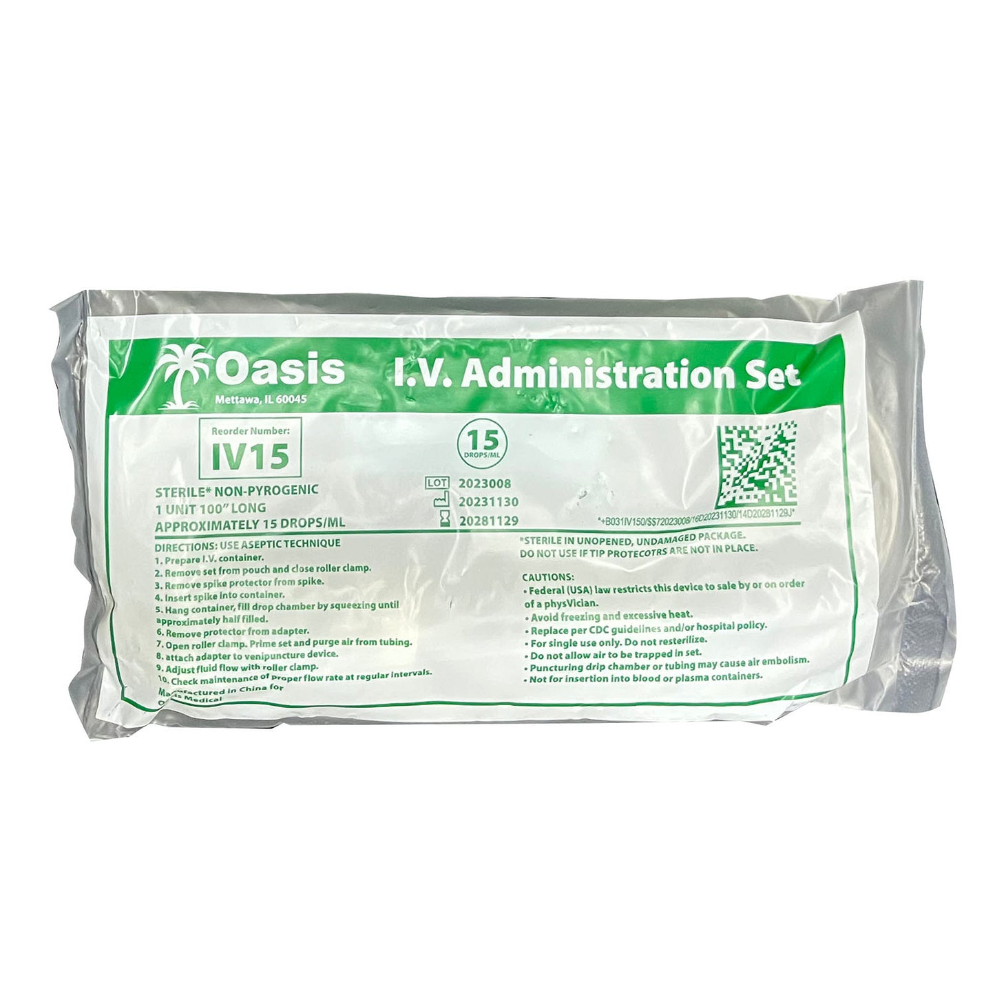 rx dripvet iv set 15 drop (100 inch length) not vented- no needle-1 port