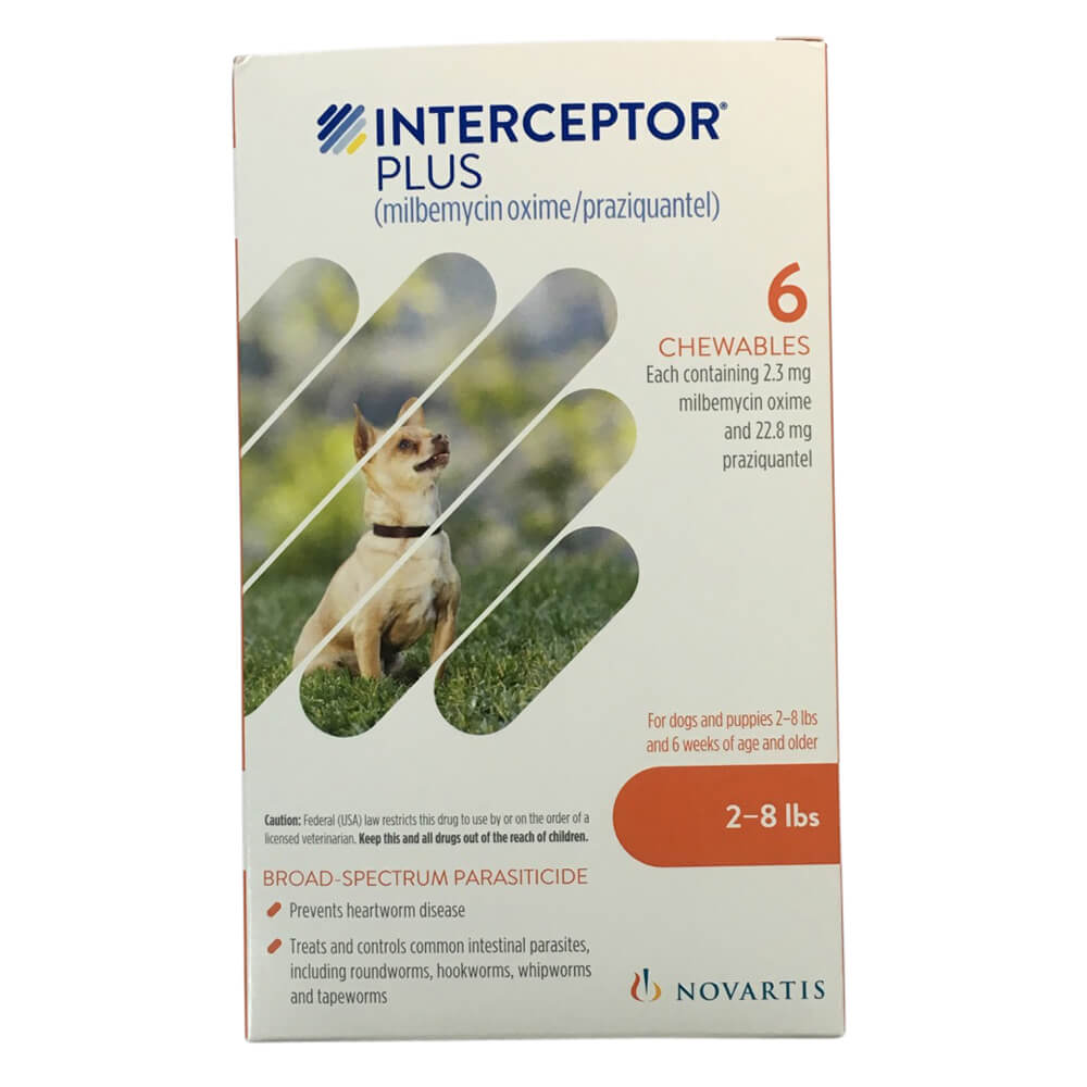 rx interceptor plus 2-8lbs (orange) x 6 tablets
