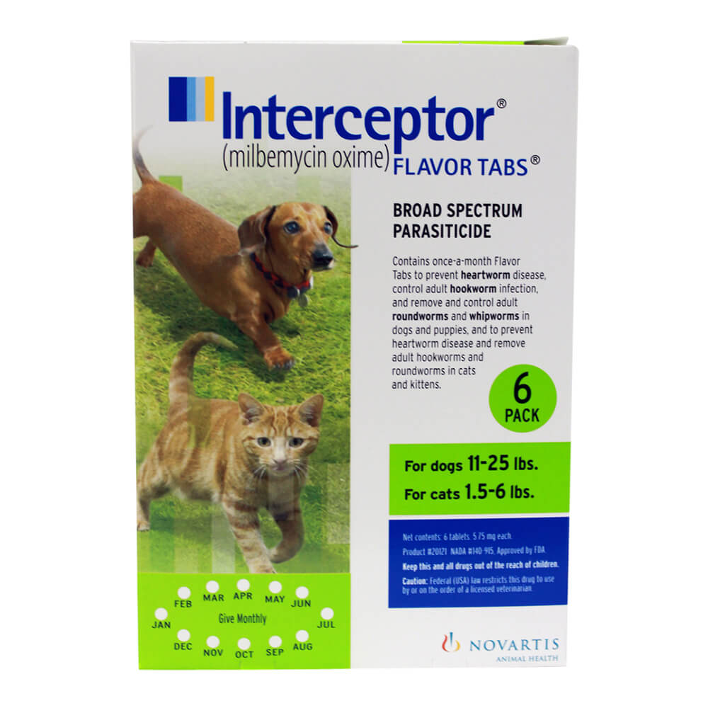 rx interceptor 11-25lbs x 6 tablets