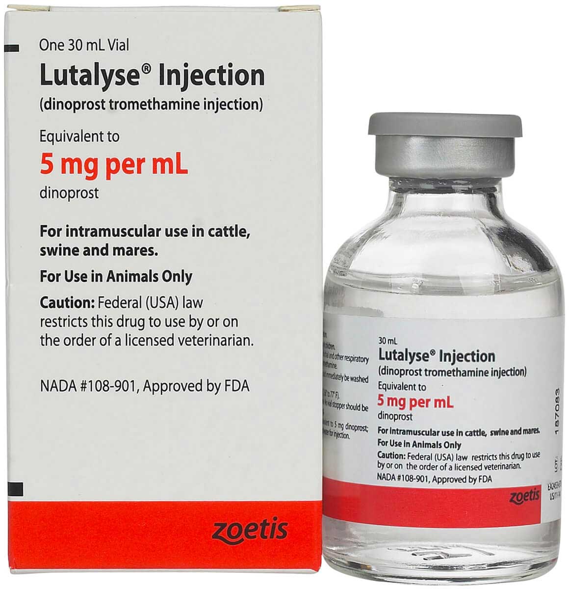 rx lutalyse 5mg/ml injection x 100ml bottle