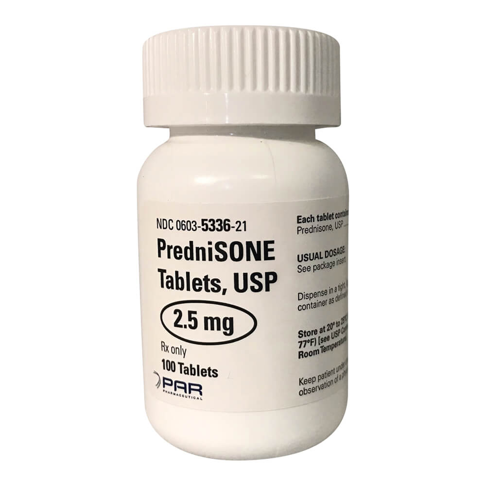 rx prednisone 2.5mg x 100 tablets