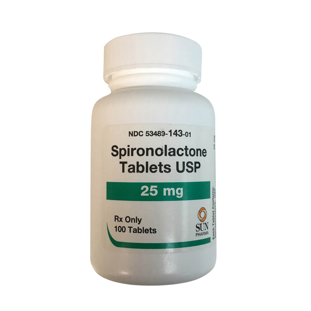 rx spironolactone 25mg x 100 tablets