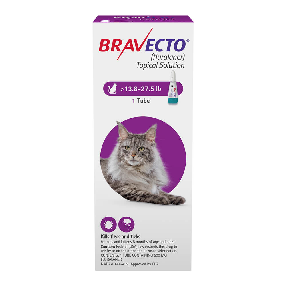 rx bravecto topical feline  13.8-27.50lbs x 1 tube
