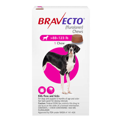 Rx Bravecto 88-123lbs x 1 chew