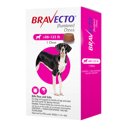 Rx Bravecto 88-123lbs x 1 chew
