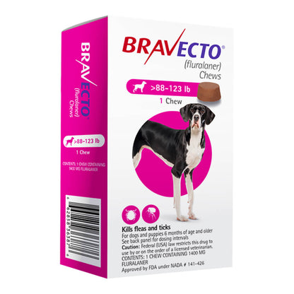 Rx Bravecto 88-123lbs x 1 chew