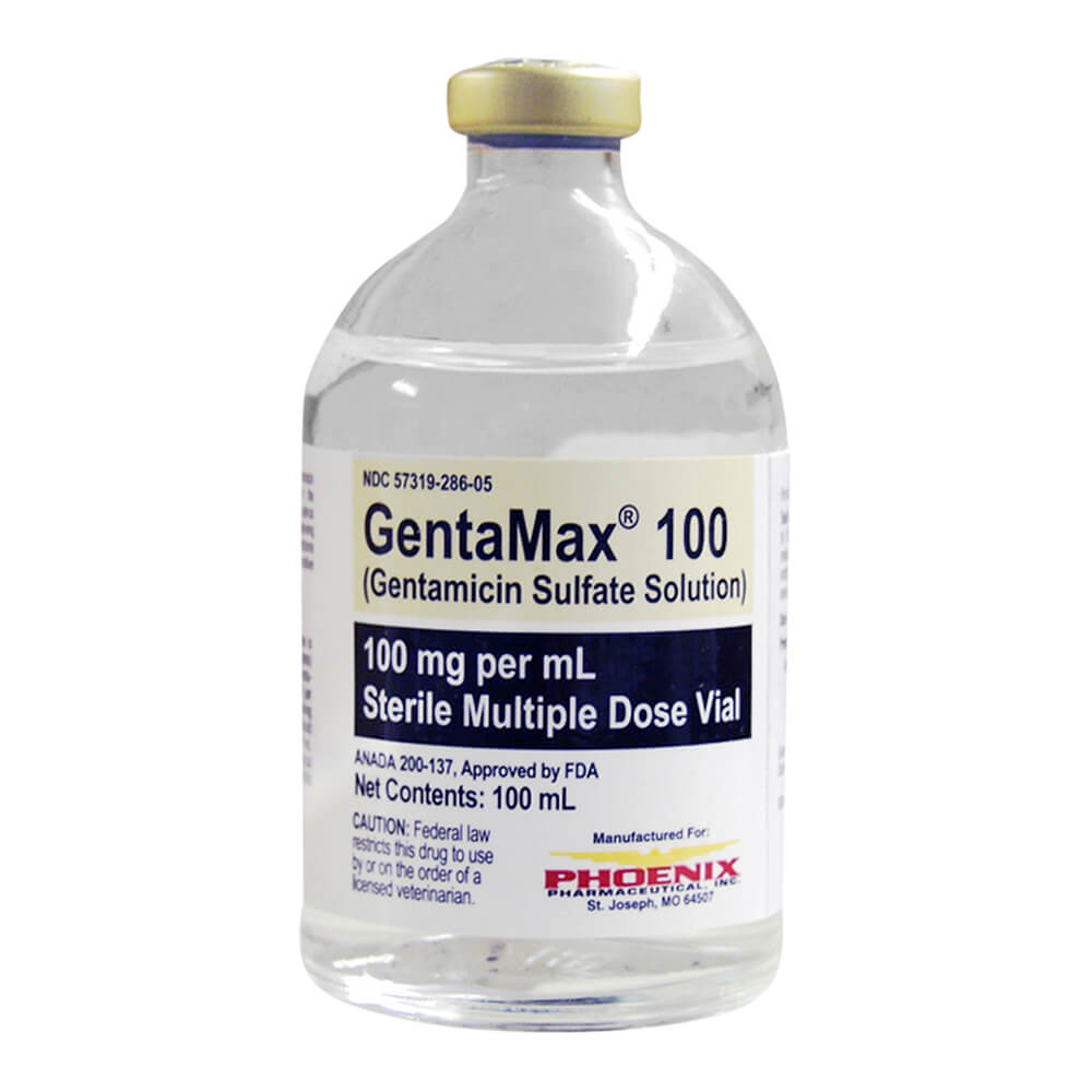 rx gentamax 100 mg/ml injection x 100ml bottle